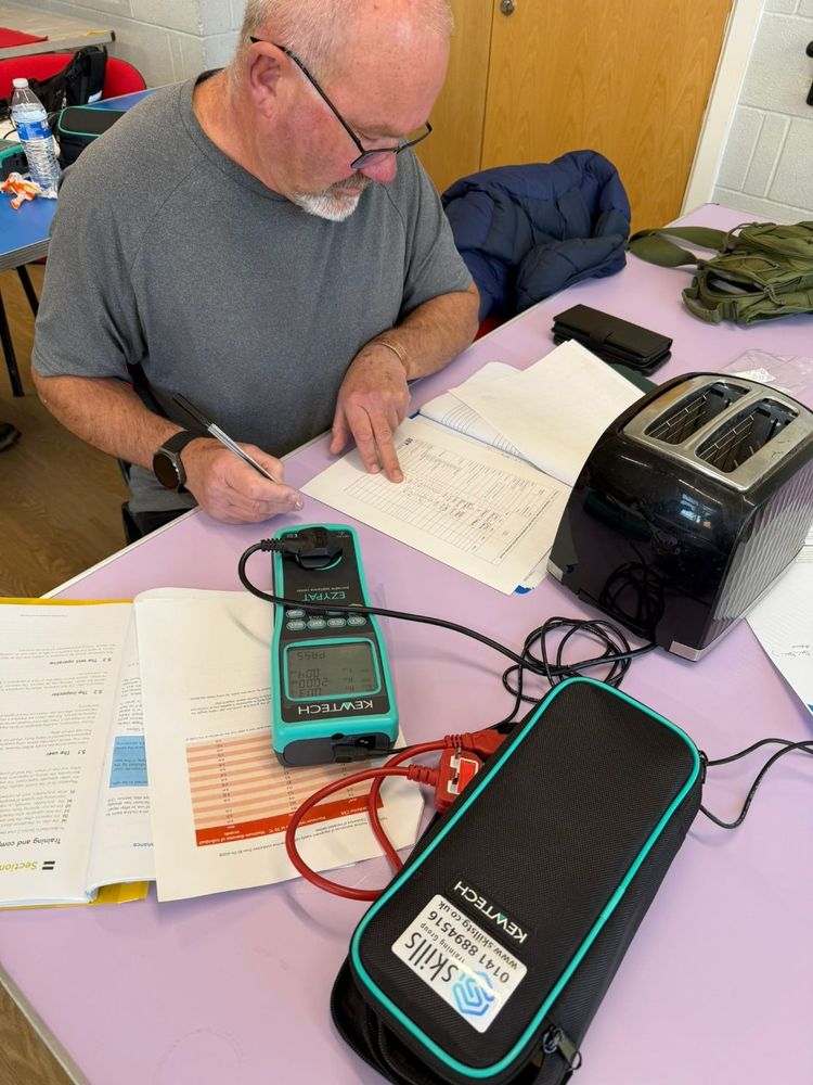 Learner recording PAT test results